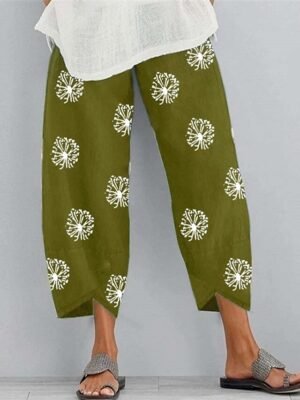 Casual Ankle-Length Graphic Mid Waist Baggy Trousers - Image 9