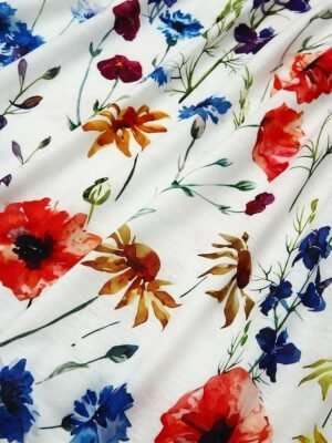 Casual Basic Floral Crew Neck Short Sleeve Midi Dress - Image 3