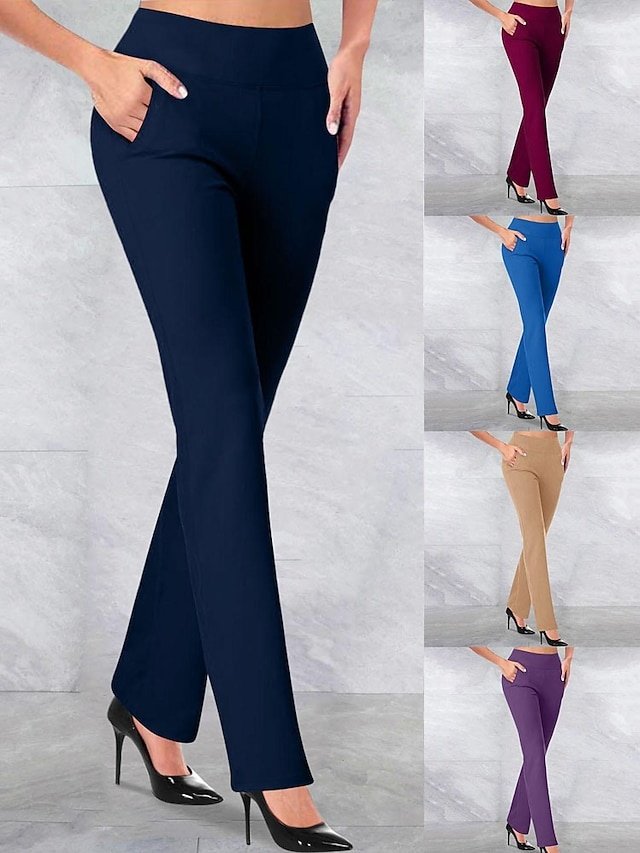 Casual Full Length Straight Pocket Trousers - Image 1
