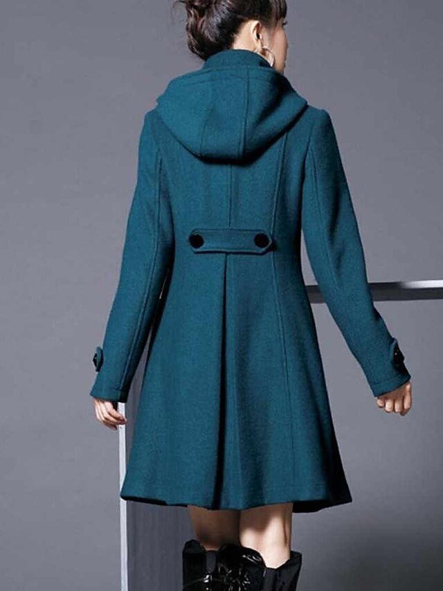 Casual Long Sleeve Solid Stand Collar Winter Coat - Image 2