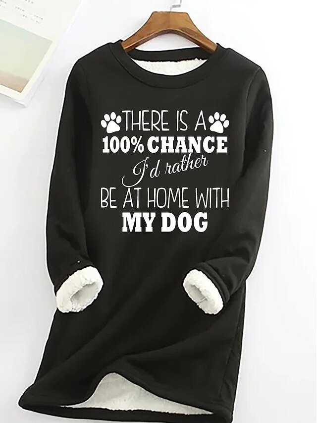 Casual Loose Letter Round Neck Long Sleeve Fuzzy Sweatshirt - Image 2