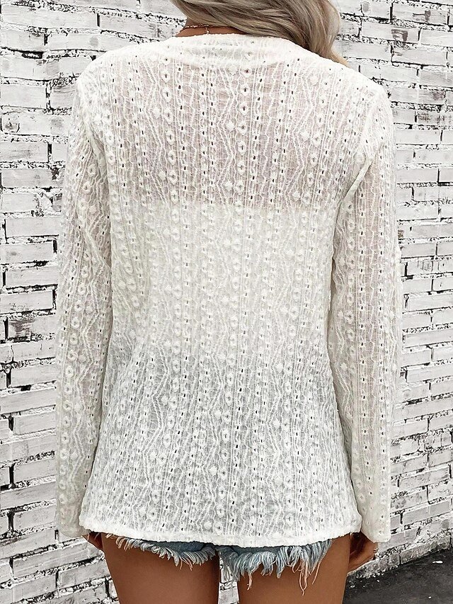 Casual Regular Fit Solid Irregular Hem Long Sleeve Jacket - Image 2