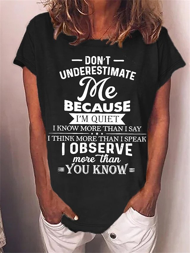 Casual Regular Funny Slang Round Neck Short Sleeve Tops - Image 2