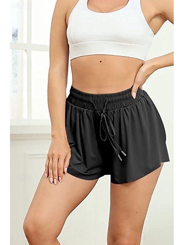 Casual Regular Plain Elastic Drawstring Short Shorts - Image 2