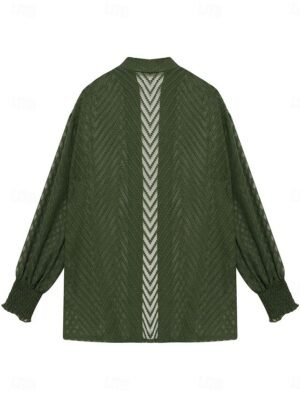 Casual Regular Plain Open Long Sleeve Oversized Coat - Image 15