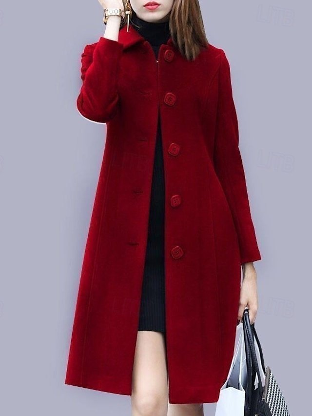 Contemporary Regular Fit Plain Long Sleeve Long Coat - Image 2