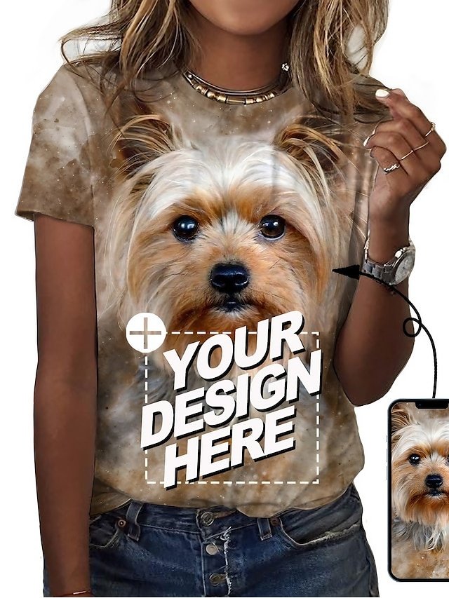 Daily Regular Giraffe Print Round Neck Short Sleeve Top - Image 2