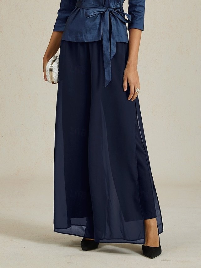 Elegant Classic Wide Leg Full Length Trousers - Image 2