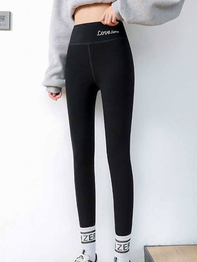 Fashion Ankle-Length High Waist Plain Thermal Tights - Image 2