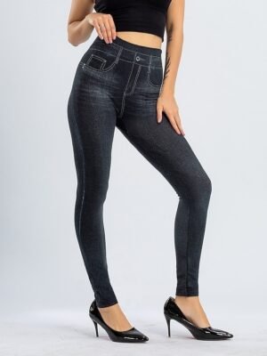 Fashion High Waist Solid Bell Bottom Ankle-Length Leggings - Image 7