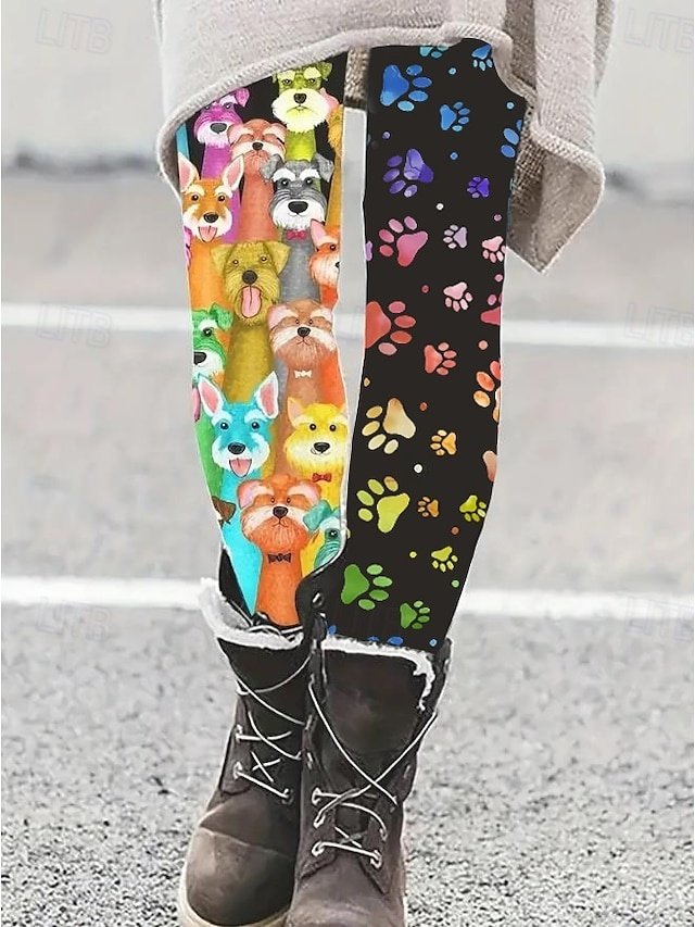 Fashion Regular Fit Animal Print High Waist Full Length Leggings - Image 1