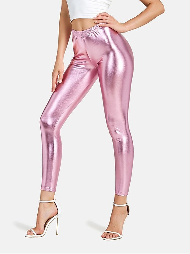 Fashion Regular Fit Plain Mid Waist Full Length Leggings - Image 1