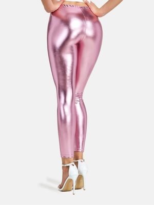 Fashion Regular Fit Plain Mid Waist Full Length Leggings - Image 4