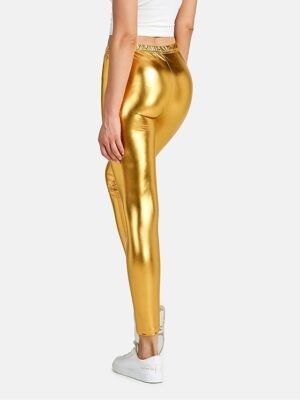 Fashion Regular Fit Plain Mid Waist Full Length Leggings - Image 8