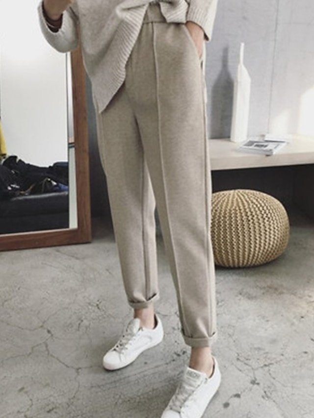 Fashion Straight Flannel Full Length Streetwear Pants - Image 1
