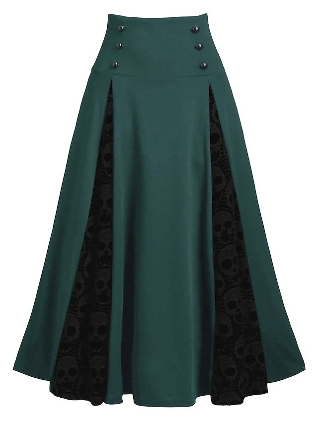 Fashion Swing Lace Patchwork Midi Skirt - Image 1