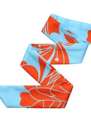 Formal Regular Fit Floral Crew Neck Half Sleeve Light Blue Jumpsuit - Image 11