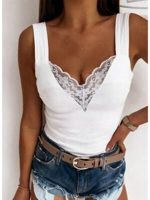 Going Out Regular Plain Sweetheart Sleeveless Camisole - Image 1