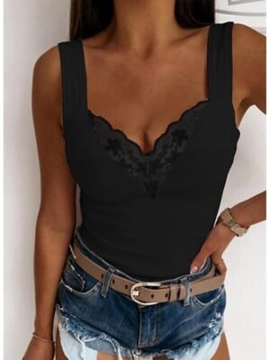 Going Out Regular Plain Sweetheart Sleeveless Camisole - Image 5