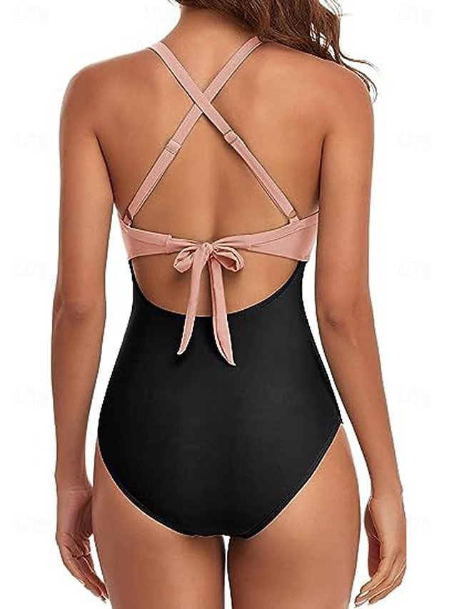 Holiday Cut Out Colour Block Sleeveless One Piece Swimsuit - Image 2