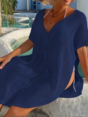 Modern Normal Pure V Wire Lace Up Beach Dress - Image 11