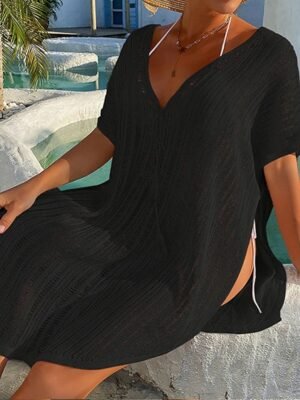 Modern Normal Pure V Wire Lace Up Beach Dress - Image 17