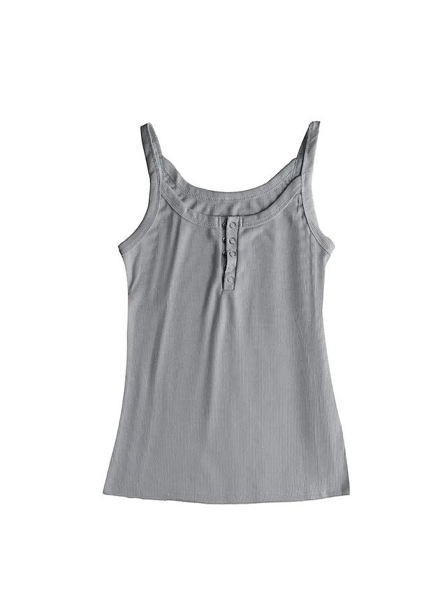Sexy Regular Solid U Neck Sleeveless Camisole - Image 2