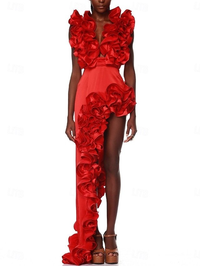 Solid Colour Slim Asymmetric Neck Sleeveless High Waist 2 Piece Monokini - Image 2