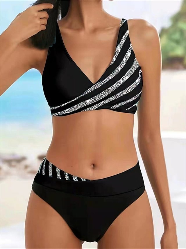 Stylish Cheeky Ombre V Wire Sleeveless Bikini - Image 1