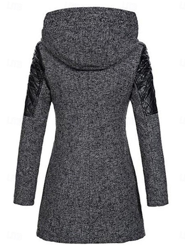 Stylish Regular Fit Plain Long Sleeve Long Trench Coat - Image 2