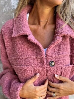Stylish Regular Fit Solid Colour Long Sleeve Short Jacket - Image 2