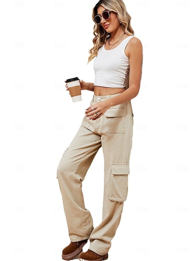 Timeless Loose Plain Medium Waist Full Length Jeans - Image 2