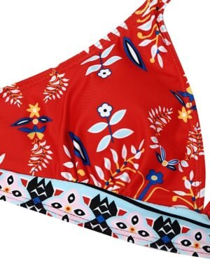 Tropical Cheeky Halter Open Back V Wire Sleeveless Bikini - Image 24