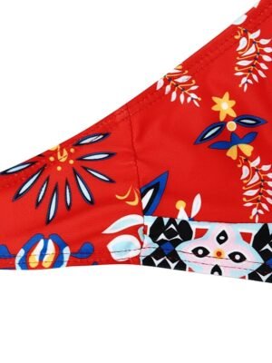 Tropical Cheeky Halter Open Back V Wire Sleeveless Bikini - Image 26