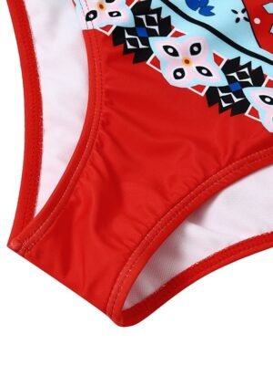 Tropical Cheeky Halter Open Back V Wire Sleeveless Bikini - Image 28