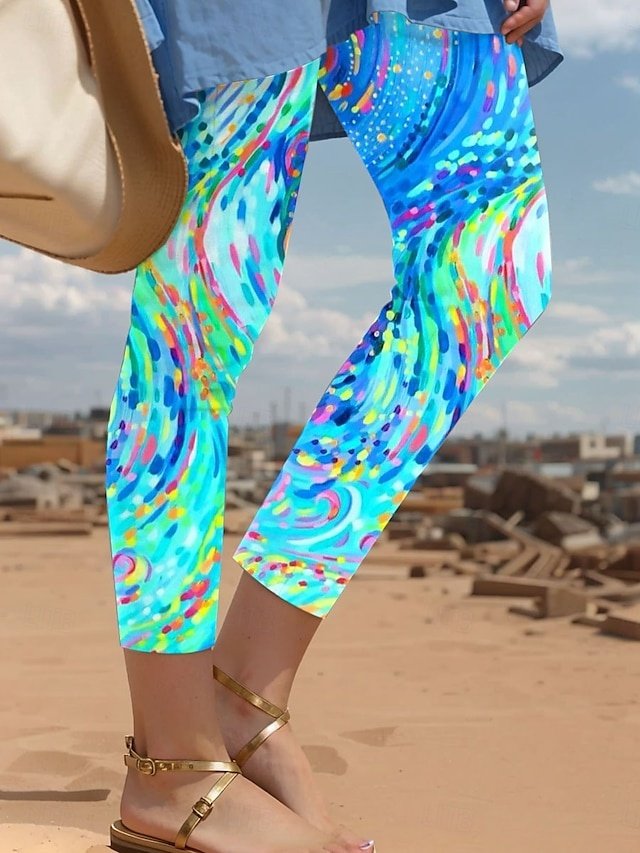 Vacation Full Length Floral High Waist Leggings - Image 1
