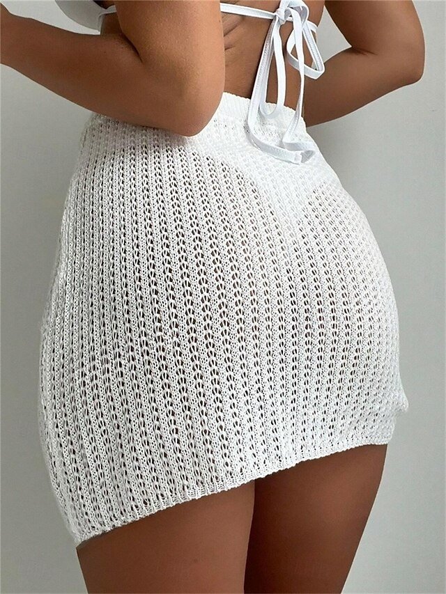 Vacation Loose Solid Sleeveless Midi Swimdress - Image 2