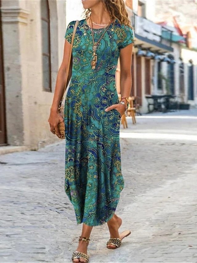 Vibrant Floral Sleeveless Midi Casual Dress - Image 2