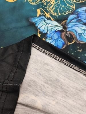Vintage Regular Butterfly Graphic Round Neck Short Sleeve Tee - Image 10