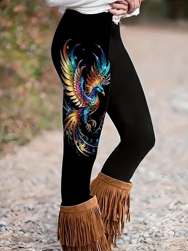 Vintage Slim Fit Graphic High Waist Full Length Leggings - Image 1