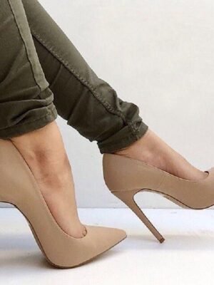 Casual Basic Solid Pointed Toe High Heel Stilettos - Image 3