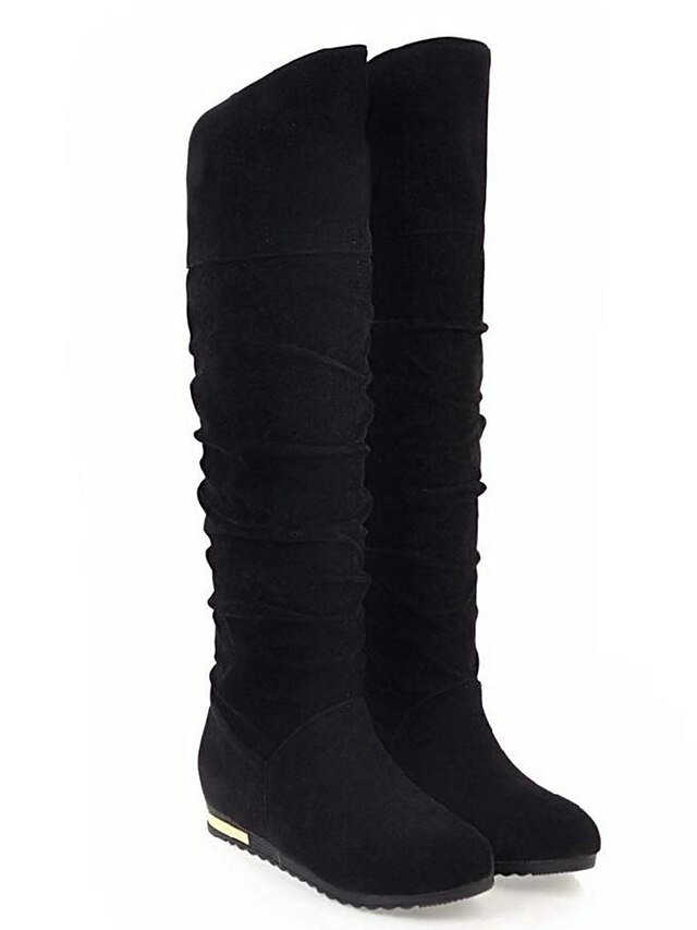 Casual Slouchy Faux Suede Knee-High Boots - Image 2