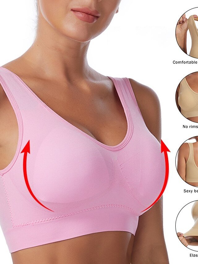 Comfortable Plus Size Deep U Beauty Back Sports Bra - Image 1