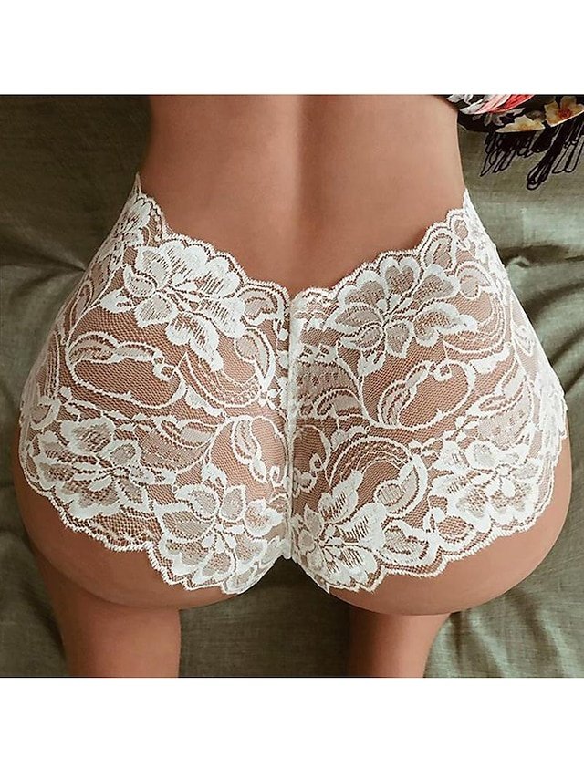 Erotic Low Waist See-Through Lace Panties - Image 1
