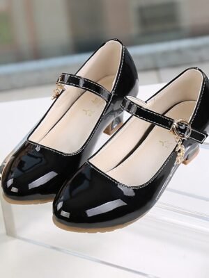 Formal Low Heel White Mary Jane Princess Pumps - Image 3