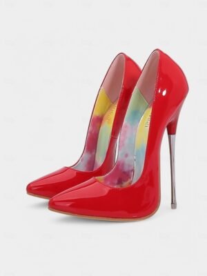 Formal Pointed-Toe Leopard Patent Leather High Heel Shoes - Image 19