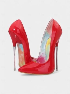 Formal Pointed-Toe Leopard Patent Leather High Heel Shoes - Image 21