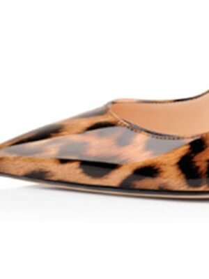 Formal Pointed-Toe Leopard Patent Leather High Heel Shoes - Image 8