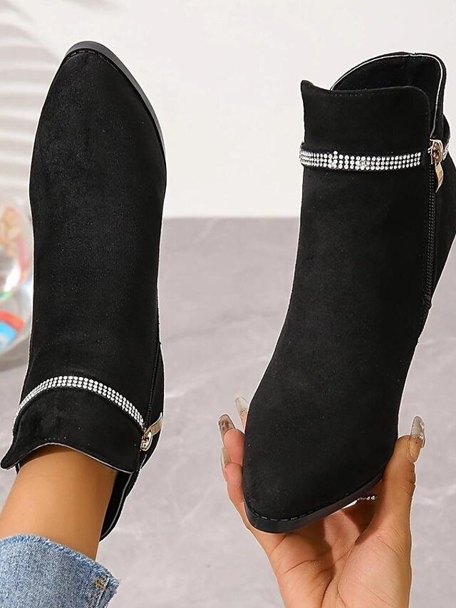 Party Comfort Pointed Toe Suede Ankle Boots - Image 2