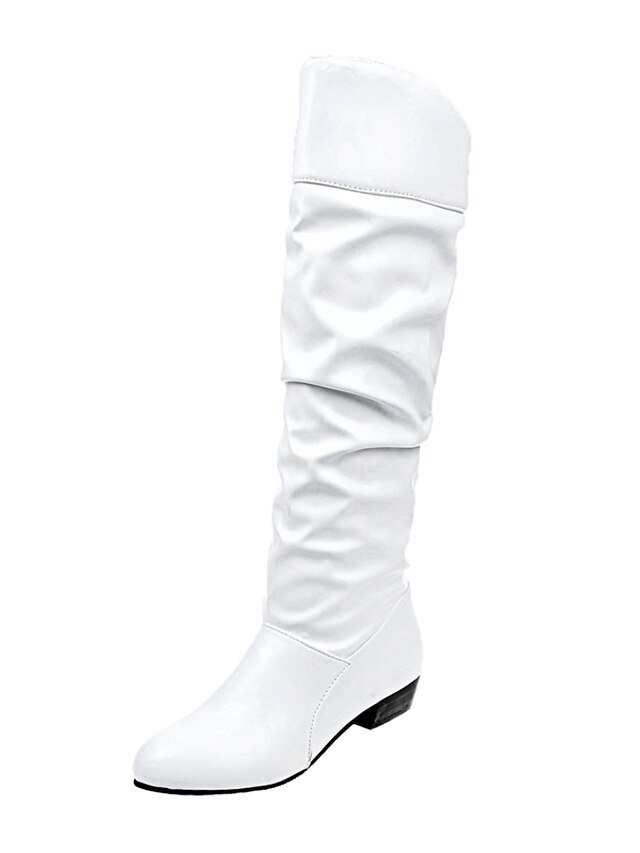 Retro Flat Heel Knee-High Slouchy GoGo Boots - Image 1